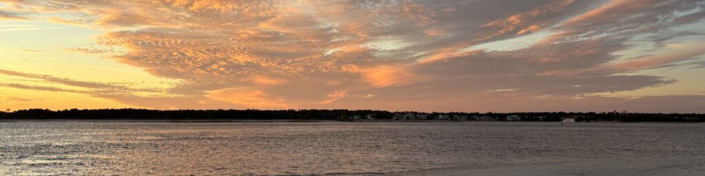 Sunset over the inland waterway
